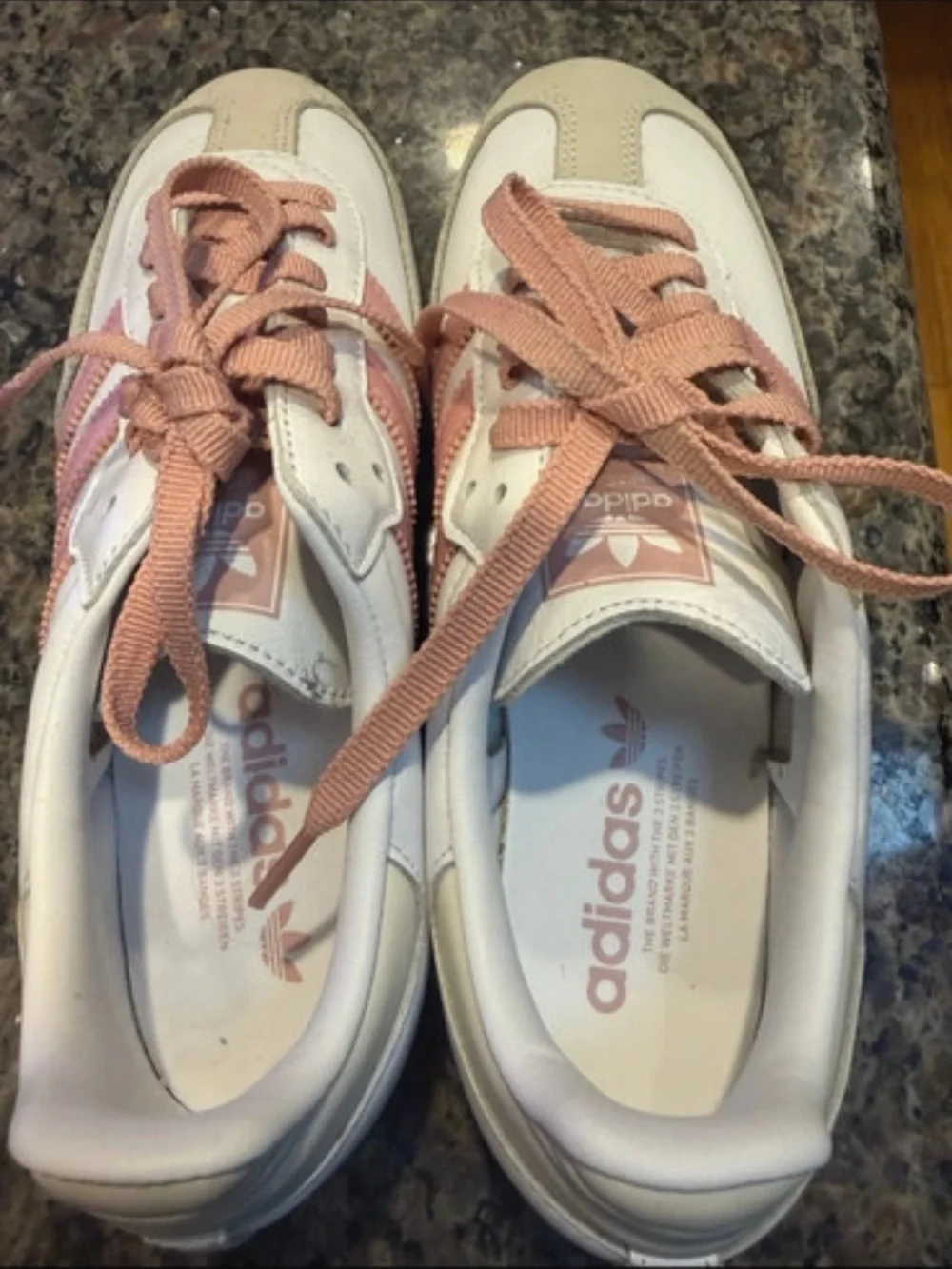 adidas Women's Samba Sneakers in White and Pink